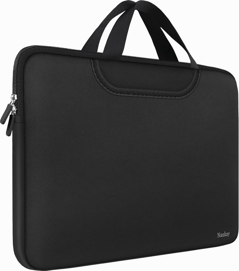 Naukay Laptop Sleeve Bag 15.6 Inch, Durable Traveling Briefcase Handle Bag & with Extra Pockets, Computer Protective Case Compatible for 15 15.6 inch HP, Dell, Acer, Asus, Black - Image 1